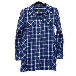 FLYSHACKER Blue Plaid Button Down Flannel